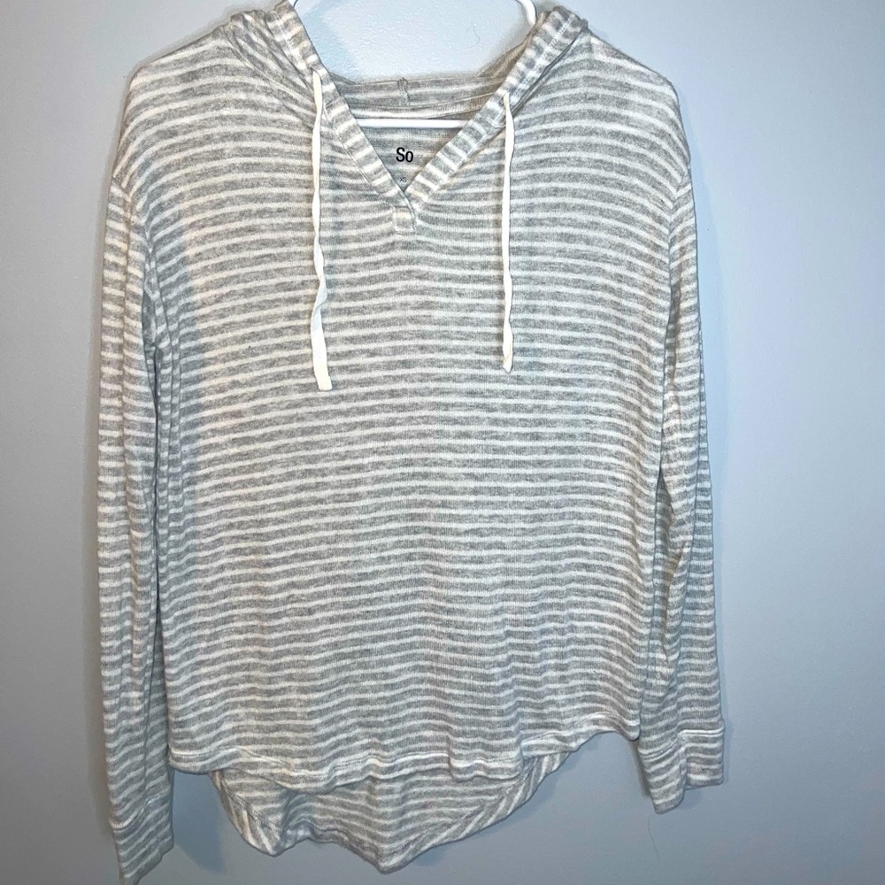 SO - Gray/White Striped Sweater - Size XS